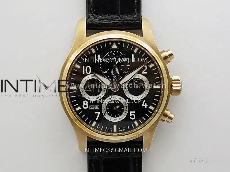 Pilot IW3922 RG V9F Best Edition Black Dial Black Leather Strap A89630