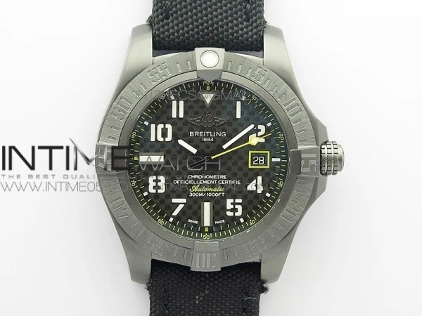 AVENGER Boutique Edition V17310 Ti DLC 1:1 Best Edition Black CF Dial on Nylon Strap A2824