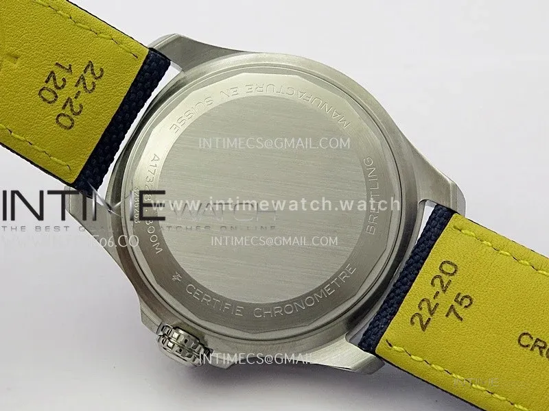 Avenger Chronometer 42mm Anniversary Edition SS BLSF 1:1 Best Version Blue Dial On Blue Nylon Strap A2824
