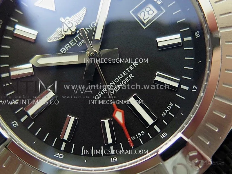 Avenger Automatic 43mm SS TF 1:1 Best Edition Black Dial Stick Marker on Black Nylon Strap A2824