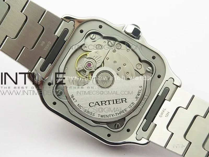Santos de Cartier 35mm 2018 RXW 1:1 Best Edition White Dial on SS SmartLinks Bracelet MIYOTA 9015