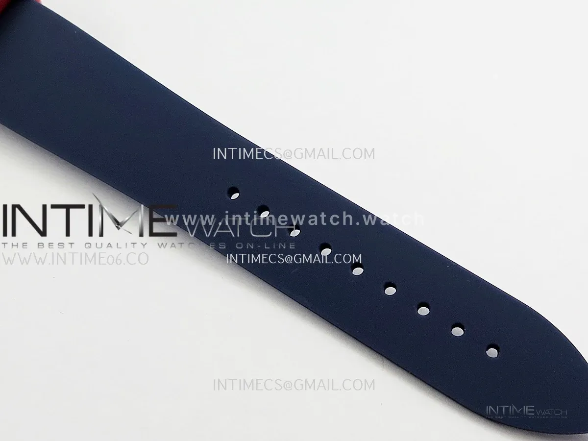 Crazy Hours Real Jumping Hour Red PVD ABF Blue Dial On Blue Rubber Strap A23J