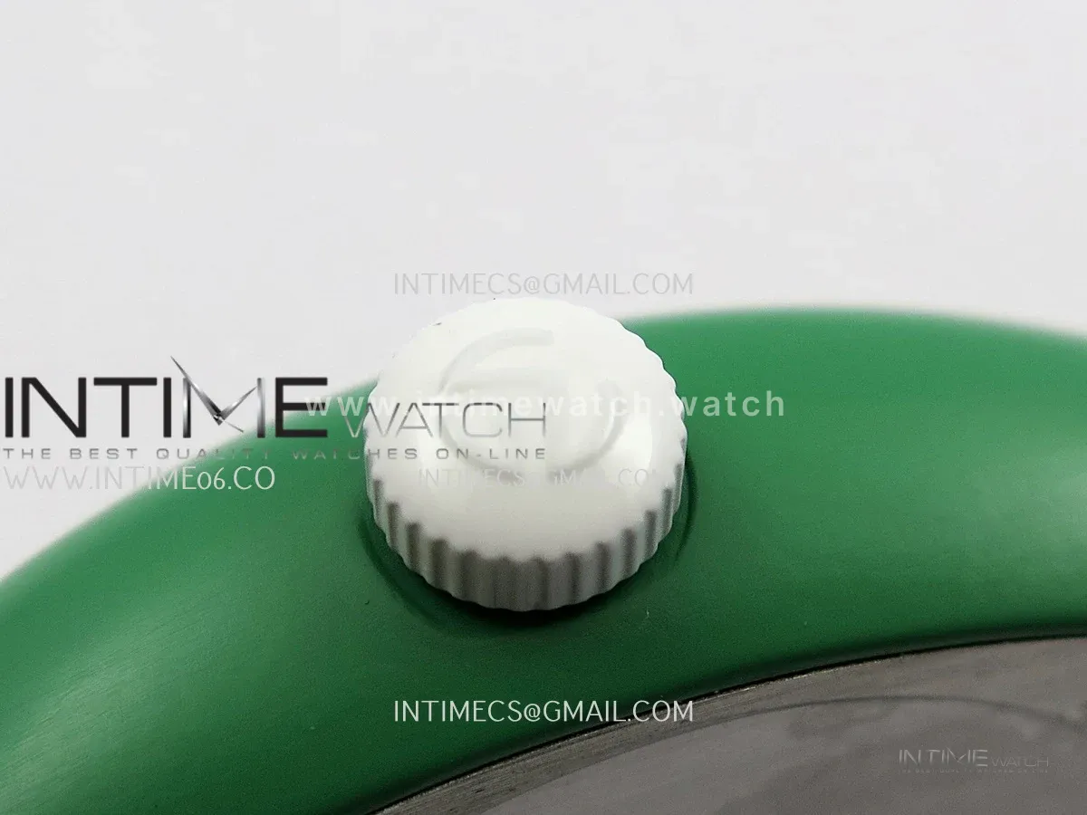 Crazy Hours Real Jumping Hour Green PVD ABF Green Dial On Green Rubber Strap A23J