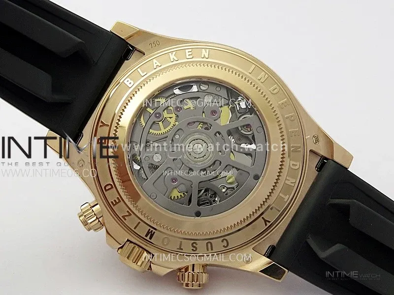 Blacken Daytona RG Rainbow Bezel GETF Best Edition Skeleton Dial on Rubber Strap SA4130