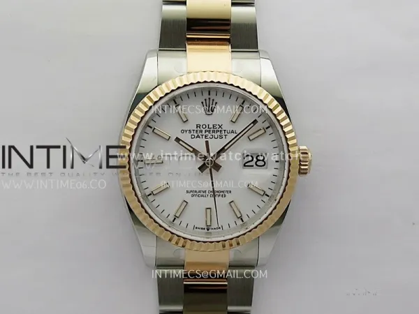 DateJust 126233 36mm 904L SS/RG ONE Factory 1:1 Best Edition White Dial Stick Marker On Oyster Bracelet DD3235
