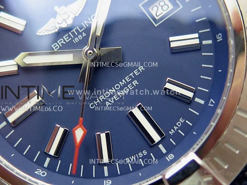 Avenger Automatic 43mm SS TF 1:1 Best Edition Blue Dial Stick Marker on Blue Nylon Strap A2824