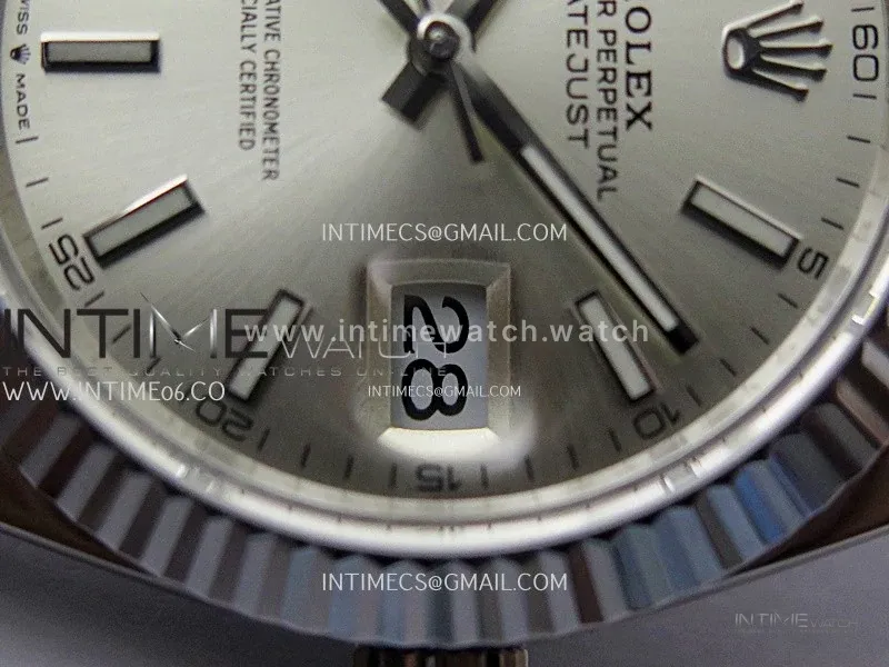 Datejust 41 126334 Silver Dial Stick Markers in White Gold
