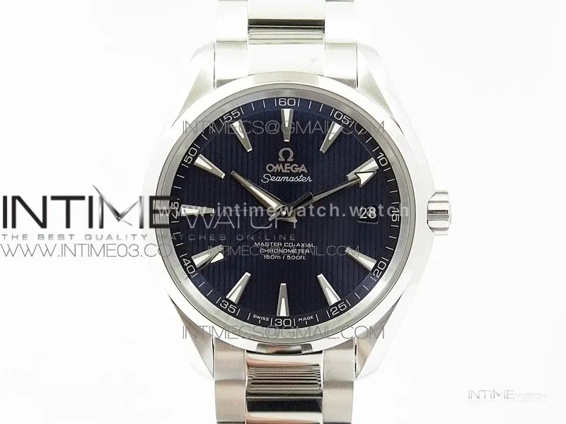 Aqua Terra 150M SS VSF 1:1 Best Edition Blue Textured Dial on SS Bracelet A8500 Super Clone