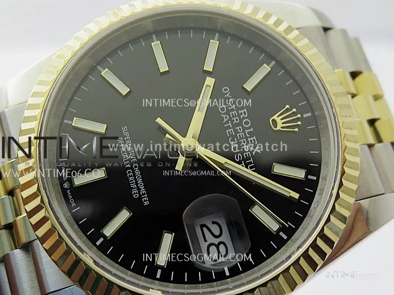 DateJust 126233 904L SS/YG JDF 1:1 Best Edition Black Dial Stick Markers on Jubilee SS/YG Bracelet