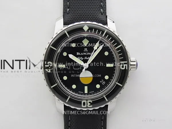 Fifty Fathoms 5008-1130-B52A SS ZF 1:1 Best Edition Black Dial on Black Nylon Strap A1151