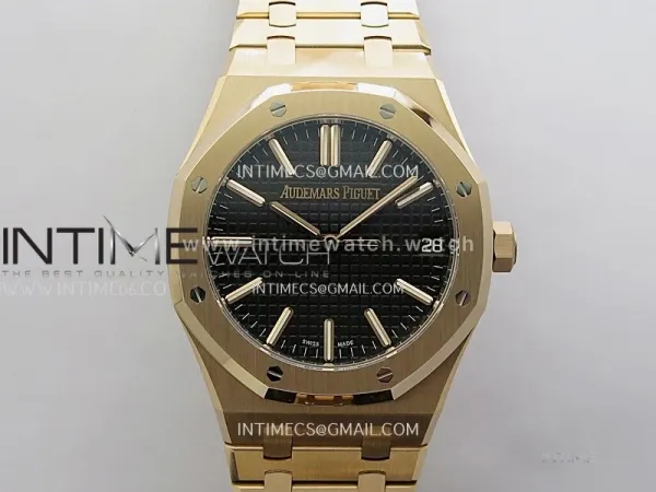 Royal Oak 15510 Gain Weight RG DDF 1:1 Best Edition Black Dial On RG Bracelet Super Clone DD4302