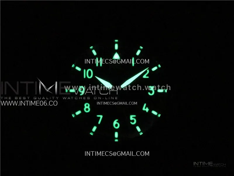 Big Pilot IW329801 Real Ceramic M+F 1:1 Best Edition Black Dial on Black Calfskin Strap SEIKO 8N-24