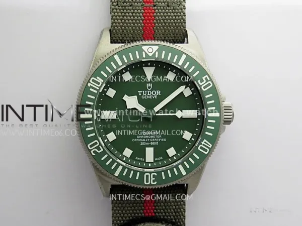 Pelagos FXD Green Ceramic Bezel Ti B12 1:1 V4 Best Edition Green Dial On Green Nylon Strap