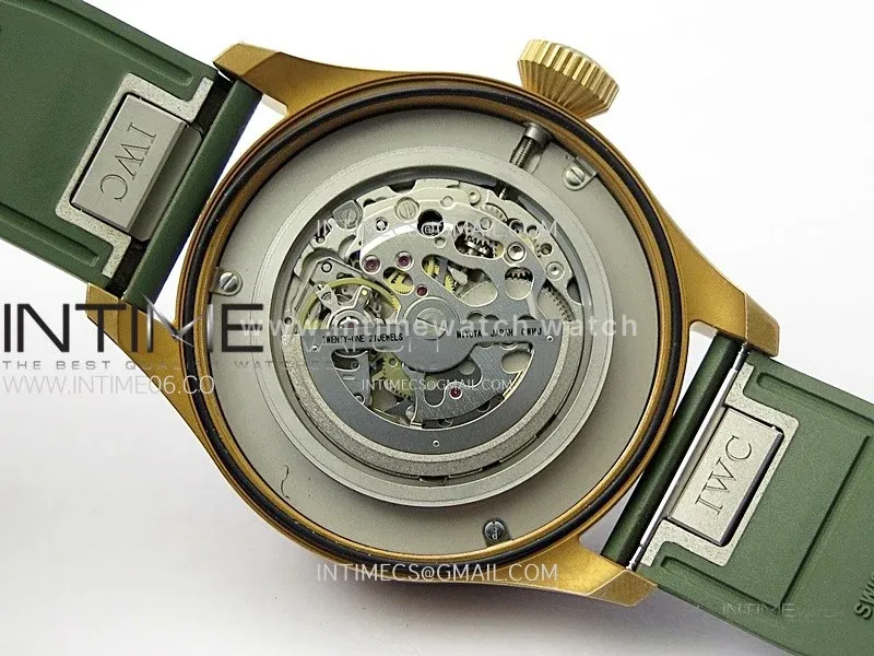 Big Pilot IW329702 Bronze M+F 1:1 Best Edition Green Dial on Green Rubber Strap SEIKO 8N-24