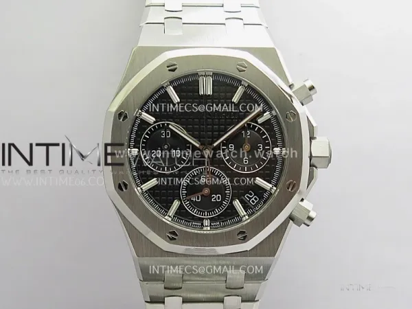 Royal Oak Chrono 26240 SS V2 ZF 1:1 Best Edition Black Dial On SS Bracelet SA4401 Super Clone (Free Sprung)