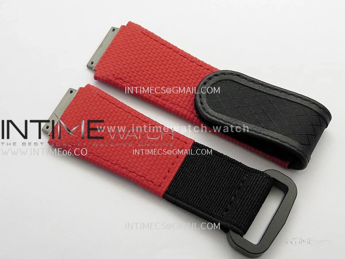 RM67-02 Italy Black NTPT Umi Office 1:1 Beat Edition Green/White/Black Skeleton Dial On Red Nylon Strap Super Clone CRMA7 V3