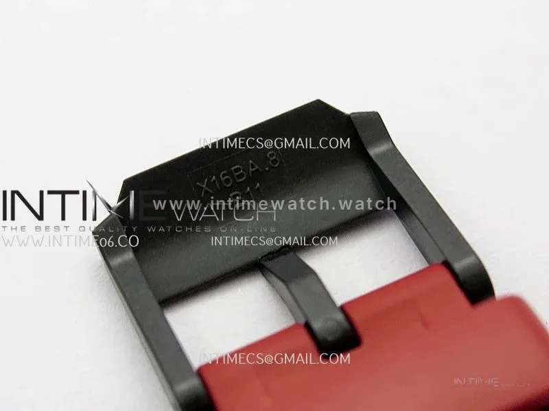 Professional Quartz Chrono Red Inner Bezel 1:1 Best Edition Black Dial On Red Rubber Strap Swiss Ronda