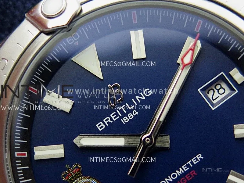 Avenger Chronometer 42mm Anniversary Edition SS BLSF 1:1 Best Version Blue Dial On Blue Nylon Strap A2824