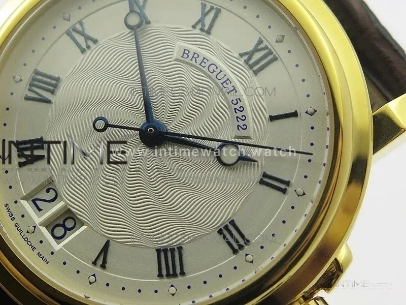 Marine 5222 YG HGF 1:1 Best Edition White Dial On black Leather Strap Asian Cal.517GG(Free rubber strap)