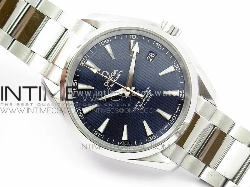 Aqua Terra 150M SS VSF 1:1 Best Edition Blue Textured Dial on SS Bracelet A8500 Super Clone