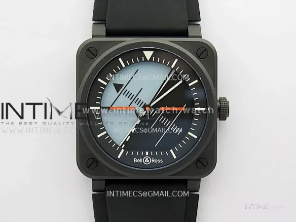 Instruments BR03A Ceramic M+F 1:1 Best Edition Horizon Blue/Black Dial on Rubber Strap MIYOTA 9015 (Free Nylon Straps)