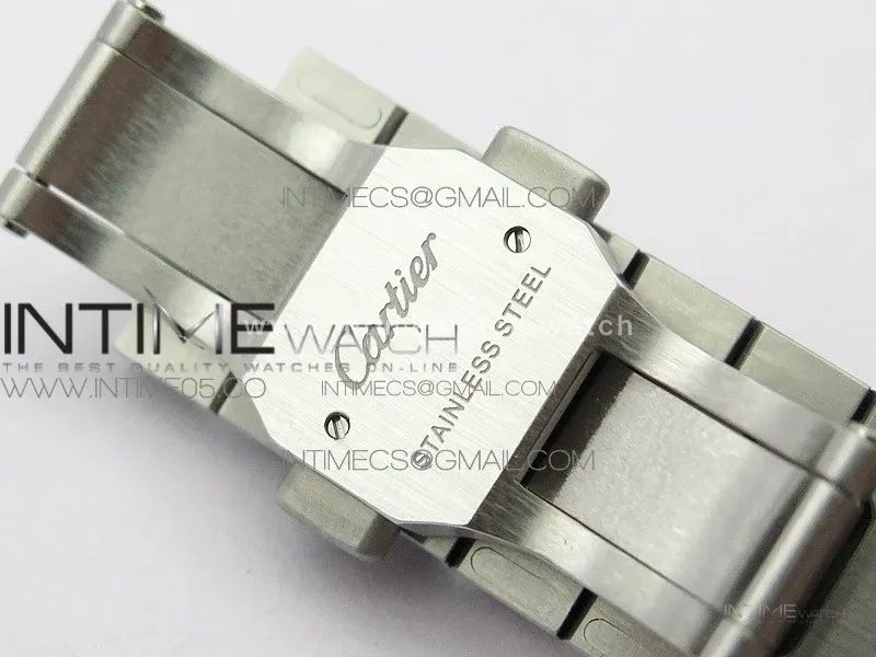 Santos de Cartier 35mm 2018 RXW 1:1 Best Edition White Dial on SS SmartLinks Bracelet MIYOTA 9015