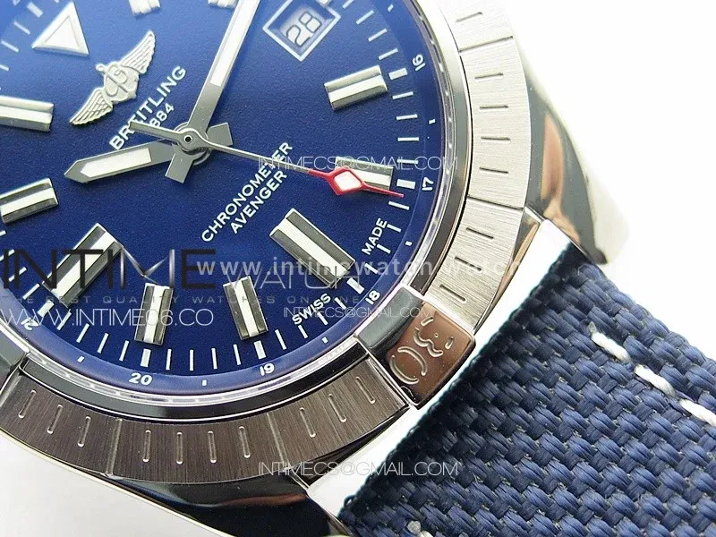 Avenger Automatic 43mm SS B50 Best Edition Blue Dial on Blue Nylon Strap A2824