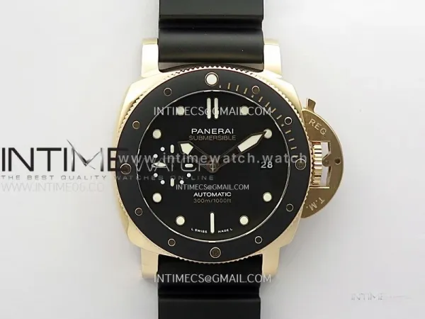 PAM2164 Luminor Submersible 42mm RG VSF 1:1 Best Edition on Black Rubber Strap Asian P900