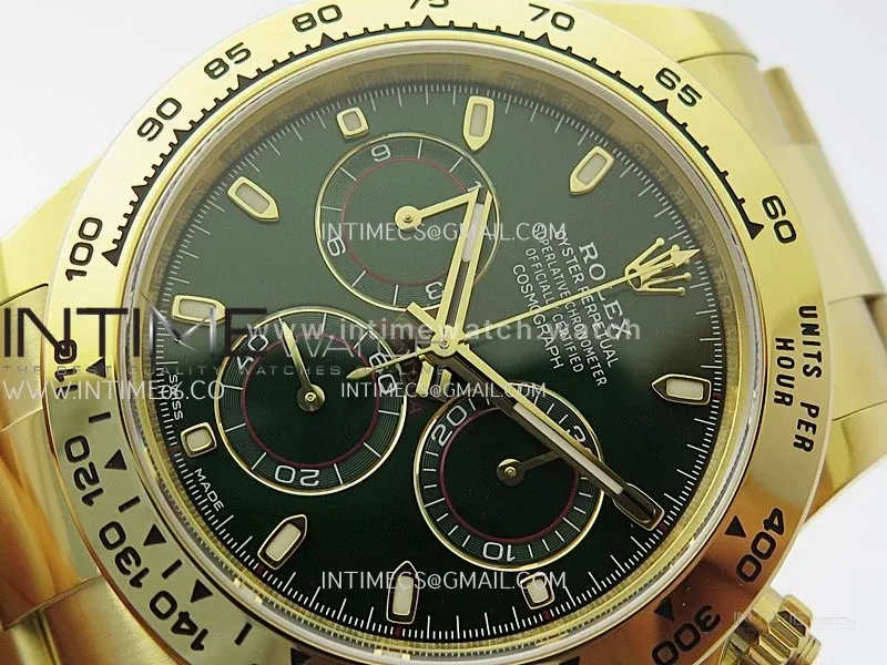 Daytona 116508 904L to YG VSF 1:1 Best Edition Green Dial on YG Bracelet DD4130