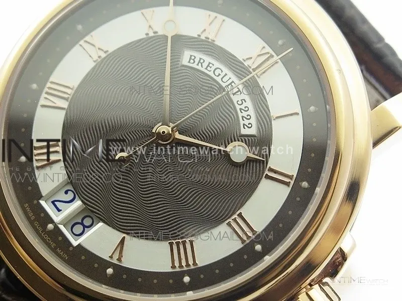 Marine 5222 RG HGF 1:1 Best Edition White Dial On black Leather Strap Asian Cal.517GG(Free rubber strap)