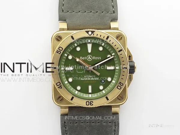 BR 03-92 Diver Bronze B12 1:1 Best Edition Brown Dial on Brown Leather Strap A2824 (Free Rubber Strap)