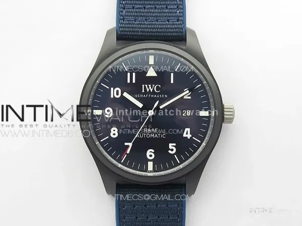 Pilot Mark RAAF Black Ceramic M+ 1:1 Best Edition Blue Dial on Blue Nylon Strap A2892 to Cal.35111