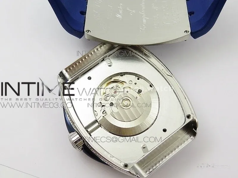 Vanguard V45 SS Full Diamonds ABF Best Edition Blue Textured Dial Diamonds Markers on Blue Gummy Strap A2824