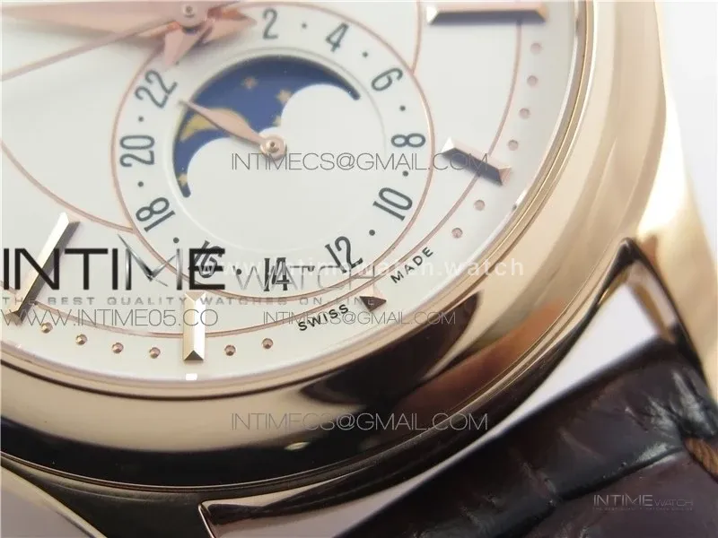Annual Calendar Complications 5205R GRF RG Silver dial on Brown leather strap