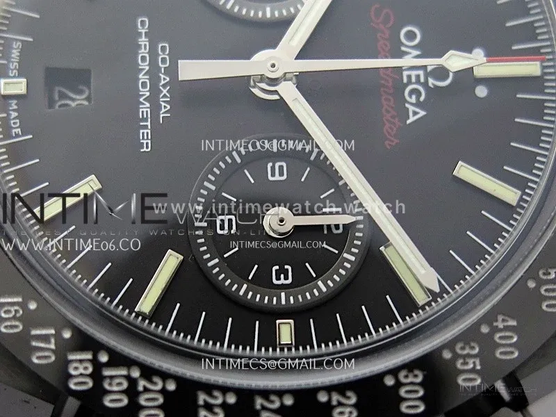 Speedmaster "Dark Side of The Moon" Real Ceramic N1F 1:1 Best Edition Black Dial on Black Nylon Strap A9300