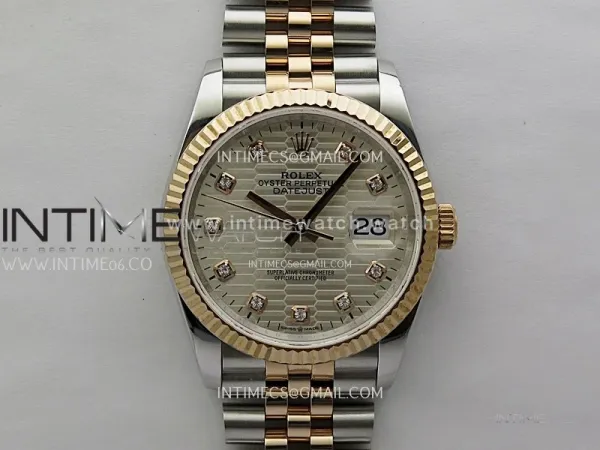DateJust 126231 904L SS/RG JDF 1:1 Best Edition Silver Fluted Dial Diamond Markers on Jubilee SS/RG Bracelet