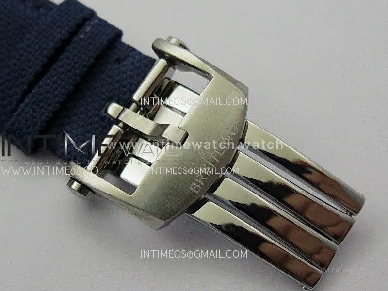 Avenger Chronometer 42mm Anniversary Edition SS BLSF 1:1 Best Version Blue Dial On Blue Nylon Strap A2824
