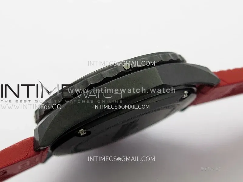 Professional Quartz Chrono Red Inner Bezel 1:1 Best Edition Black Dial On Red Rubber Strap Swiss Ronda